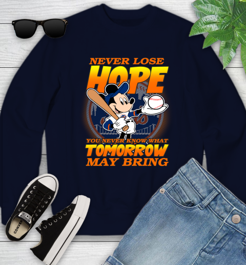 New York Mets MLB Baseball Mickey Disney Never Lose Hope Youth Sweatshirt 2