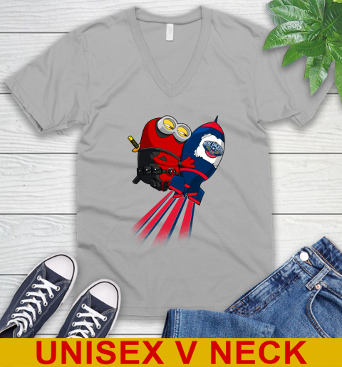 NBA Basketball New Orleans Pelicans Deadpool Minion Marvel Shirt V-Neck T-Shirt 3