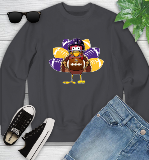 Minnesota Vikings Turkey Thanksgiving Day Youth Sweatshirt 6