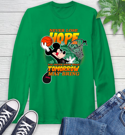 Toronto Raptors NBA Basketball Mickey Disney Never Lose Hope Long Sleeve T-Shirt 8