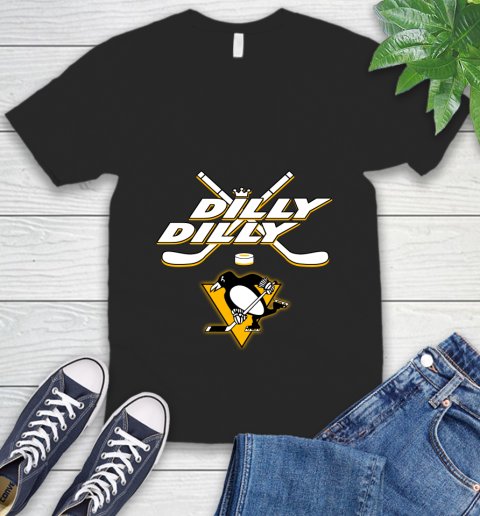 NHL Pittsburgh Penguins Dilly Dilly Hockey Sports V-Neck T-Shirt 2