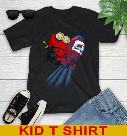 NHL Hockey Colorado Avalanche Deadpool Minion Marvel Shirt Youth T-Shirt