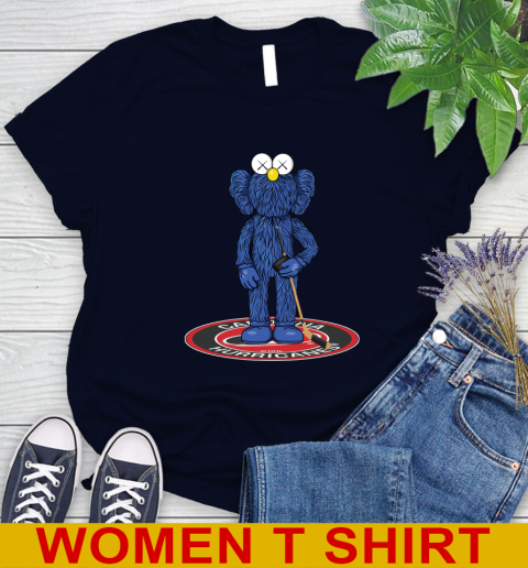 NHL Hockey Carolina Hurricanes Kaws Bff Blue Figure Shirt Women's T-Shirt 3