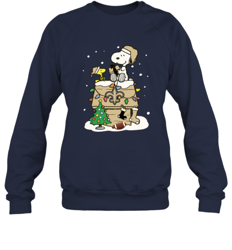 9flb a happy christmas with new orleans saints snoopy sweatshirt 35 front navy
