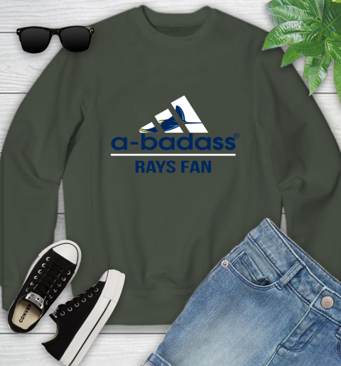 MLB A Badass Tampa Bay Rays Fan Adidas Baseball Sports Youth Sweatshirt 9