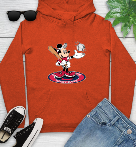 MLB Baseball Cleveland Indians Cheerful Mickey Disney Shirt Youth Hoodie 5