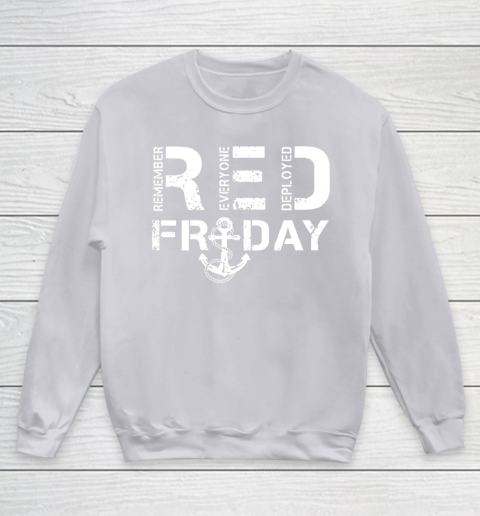 On Fridays We Wear Red Friday Military Navy Soldiers Youth Sweatshirt 3