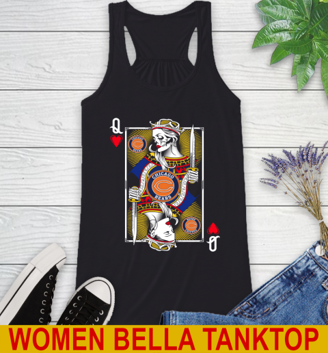 NFL Football Chicago Bears The Queen Of Hearts Card Shirt Racerback Tank