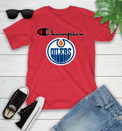 NHL Hockey Edmonton Oilers Champion Shirt Youth T-Shirt 8