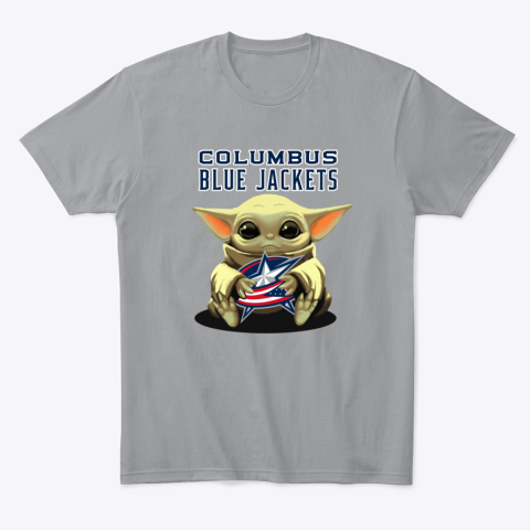 mo3u baby yoda hugs the columbus blue jackets classic t shirt 2 front sport grey
