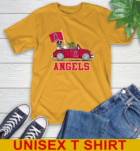 MLB Baseball Los Angeles Angels Darth Vader Baby Yoda Driving Star Wars Shirt T-Shirt 3
