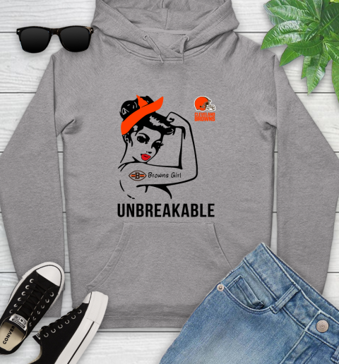 NFL Cleveland Browns Girl Unbreakable Football Sports Youth Hoodie 4