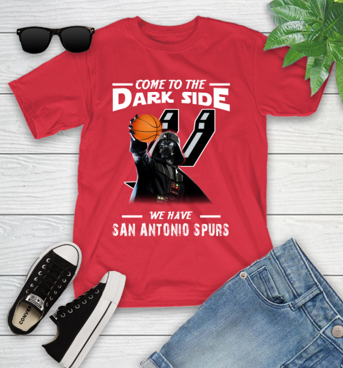 NBA Come To The Dark Side We Have San Antonio Spurs Star Wars Darth Vader Basketball Youth T-Shirt 13