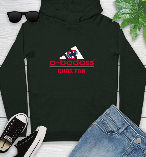 MLB A Badass Chicago Cubs Fan Adidas Baseball Sports Youth Hoodie 14