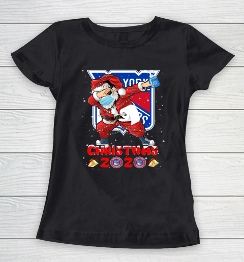 New York Rangers Funny Santa Claus Dabbing Christmas 2020 NHL Women's T-Shirt