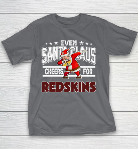 Washington Redskins Even Santa Claus Cheers For Christmas NFL Youth T-Shirt 5