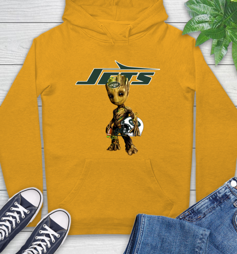 New York Jets NFL Football Groot Marvel Guardians Of The Galaxy Hoodie 3