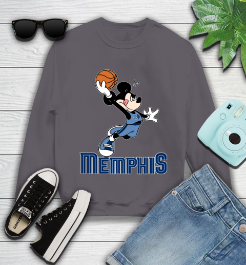 NBA Basketball Memphis Grizzlies Cheerful Mickey Mouse Shirt Youth Sweatshirt 6 NBA Basketball Memphis Grizzlies Cheerful Mickey Mouse Shirt Youth Sweatshirt - Image 6
