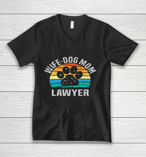 Wife Dog Mom Lawyer Cute Attorney Mother V-Neck T-Shirt