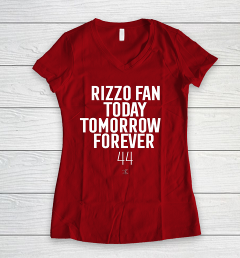 Anthony Rizzo Tshirt Fan Today Tomorrow Forever Gameday Women's V-Neck T-Shirt 8