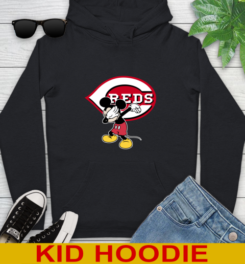 Cincinnati Reds MLB Baseball Dabbing Mickey Disney Sports Youth Hoodie 2