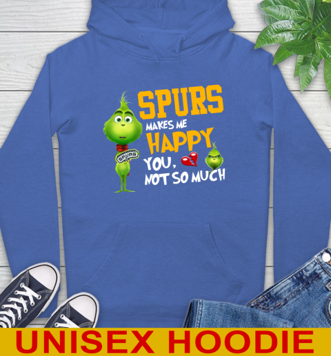 NBA San Antonio Spurs Makes Me Happy You Not So Much Grinch Basketball Sports Hoodie 9