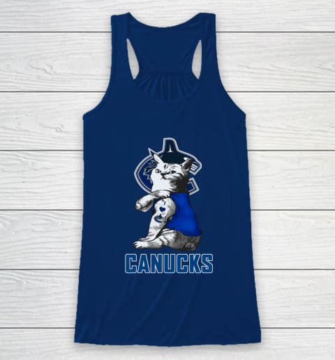 NHL My Cat Loves Vancouver Canucks Hockey Racerback Tank 6