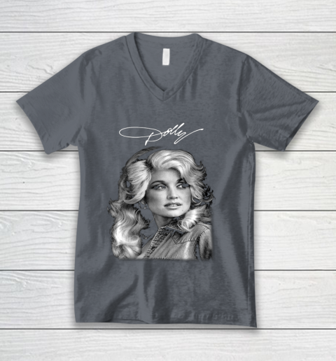 Dolly Parton Classic Vintage Signature V-Neck T-Shirt 4