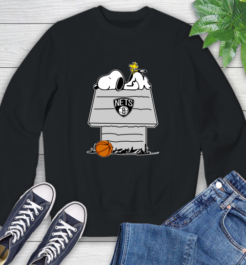 Brooklyn Nets NBA Basketball Snoopy Woodstock The Peanuts Movie Sweatshirt 2