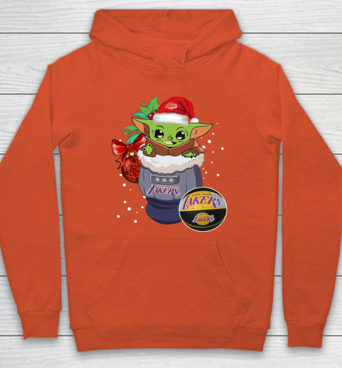 Los Angeles Lakers Christmas Baby Yoda Star Wars Funny Happy NBA Hoodie 5