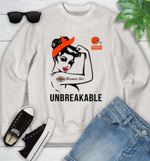 NFL Cleveland Browns Girl Unbreakable Football Sports Youth Sweatshirt