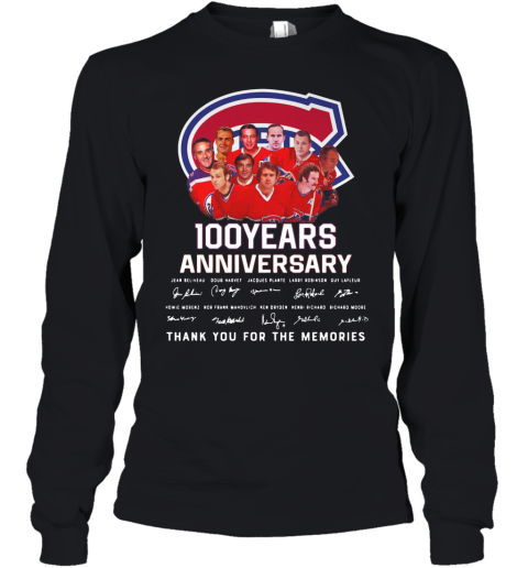 100 Years Anniversary Montreal Canadiens Thank You For The Memories Youth Long Sleeve