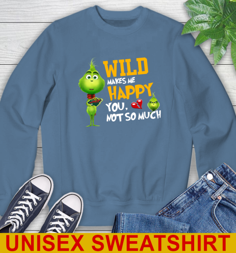 NHL Minnesota Wild Makes Me Happy You Not So Much Grinch Hockey Sports Sweatshirt 10