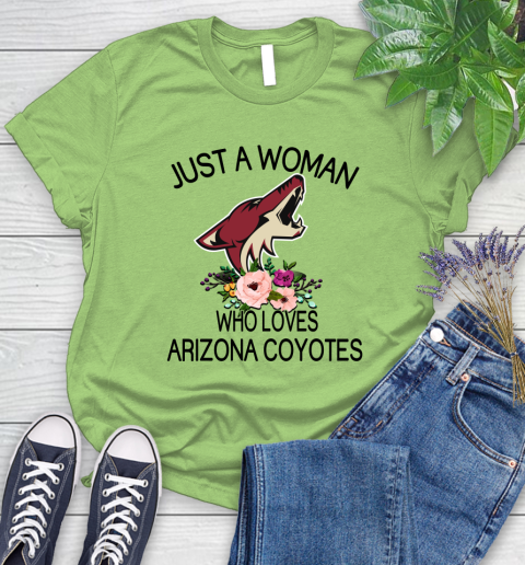 NHL Just A Woman Who Loves Arizona Coyotes Hockey Sports Women's T-Shirt 7