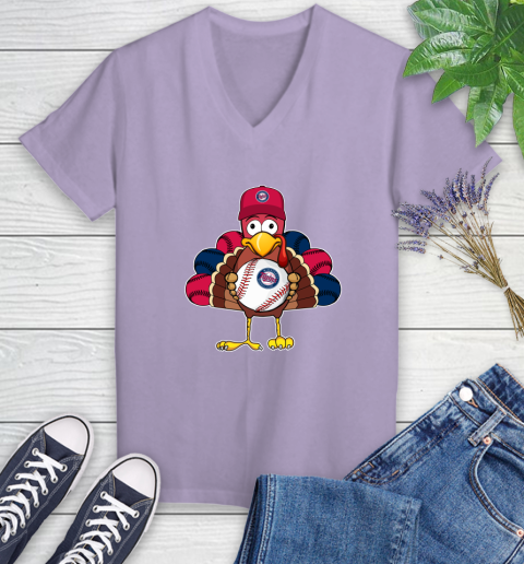 Minnesota Twins Turkey thanksgiving Women's V-Neck T-Shirt 14