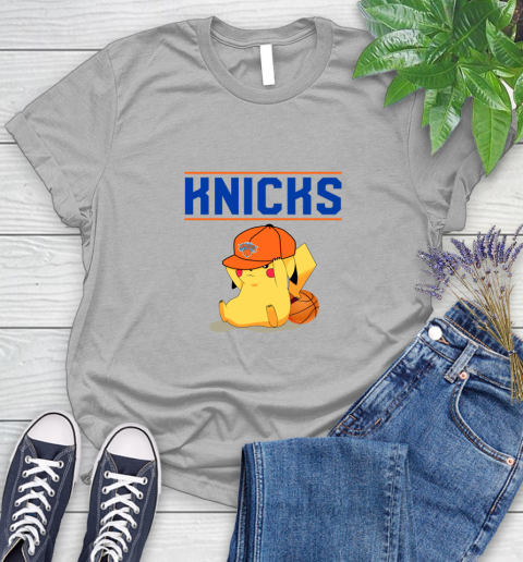 NBA Pikachu Basketball Sports New York Knicks Women's T-Shirt 5