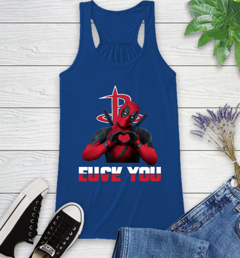 NBA Houston Rockets Deadpool Love You Fuck You Basketball Sports Racerback Tank 8