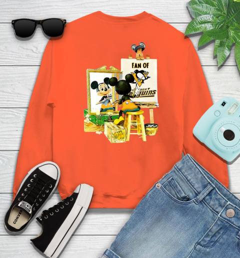 NHL Hockey Pittsburgh Penguins Mickey Drawing Shirt 27