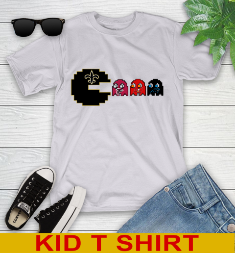 New Orleans Saints NFL Football Pac Man Champion Youth T-Shirt 6 New Orleans Saints NFL Football Pac Man Champion Youth T-Shirt - Image 6