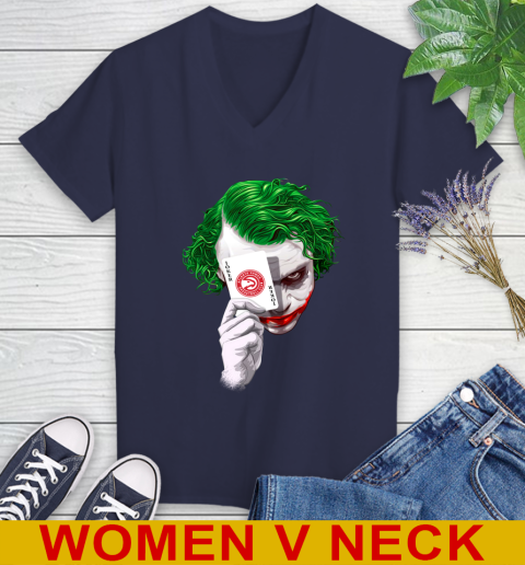 Atlanta Hawks NBA Basketball Joker Card Shirt Women's V-Neck T-Shirt 12