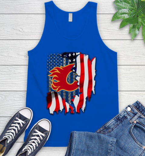 Calgary Flames NHL Hockey American Flag Tank Top 4
