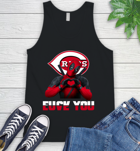 MLB Cincinnati Reds Deadpool Love You Fuck You Baseball Sports Tank Top