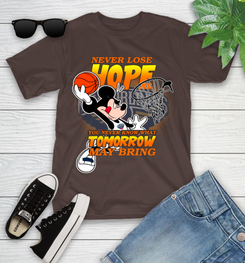 New Orleans Pelicans NBA Basketball Mickey Disney Never Lose Hope Youth T-Shirt 7