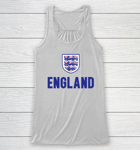 England 1982 Soccer Team Jersey British Three Heraldic Lions Racerback Tank