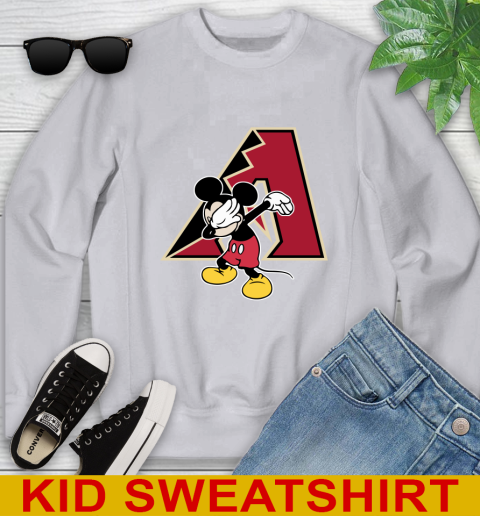 Arizona Diamondbacks MLB Baseball Dabbing Mickey Disney Sports Youth Sweatshirt 4