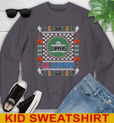LA Clippers Merry Christmas NBA Basketball Loyal Fan Youth Sweatshirt 5