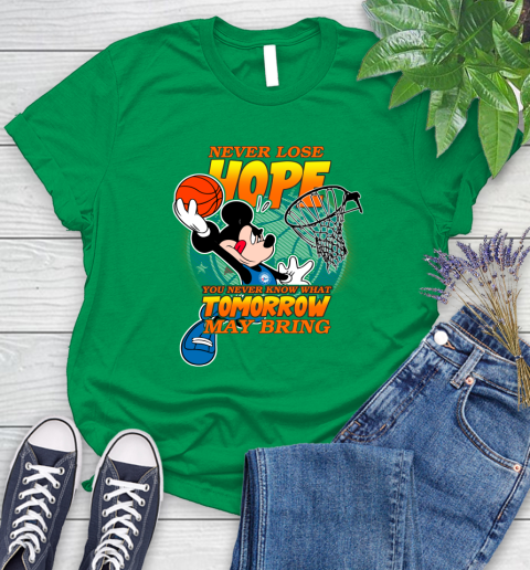 Philadelphia 76ers NBA Basketball Mickey Disney Never Lose Hope Women's T-Shirt 9