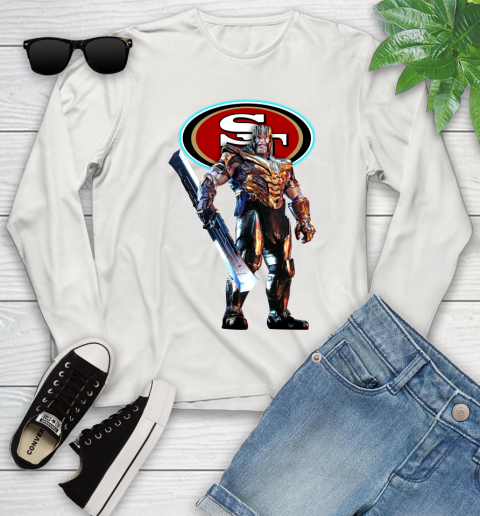 NFL Thanos Gauntlet Avengers Endgame Football San Francisco 49ers Youth Long Sleeve 12