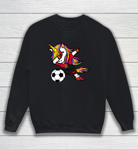 Funny Dabbing Unicorn Angola Football Angolan Flag Soccer Sweatshirt