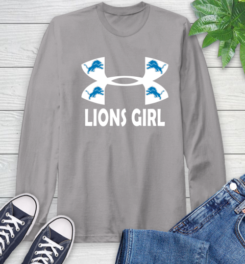 NFL Detroit Lions Girl Under Armour Football Sports Long Sleeve T-Shirt 6